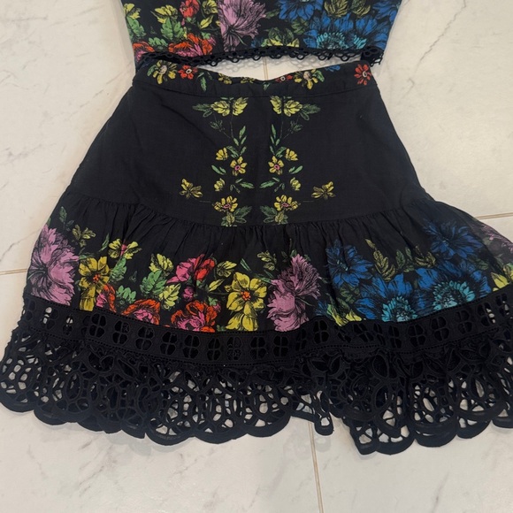 Charo Ruiz Black Floral Bustier (small)  and Matching Skirt (xs). - Picture 5 of 8